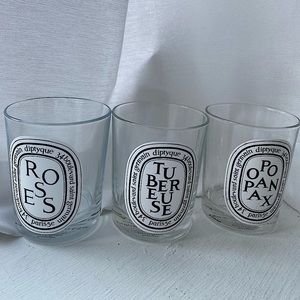 Diptyque empty glass candle jar Tuberuse regular size